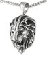 ფოტო #2 პროდუქტის Black Agate Lion Head 24" Pendant Necklace in Stainless Steel