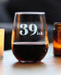 39ish 40th Birthday Gifts Stem Less Wine Glass, 17 oz