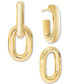 ფოტო #1 პროდუქტის Convertible Polished Drop Circle Hoop Earrings in 10k Gold