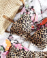 Фото #4 товара Juniors' Animal-Print Shirred Bikini Top, Created For Macy's