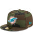Фото #1 товара Men's Camo Miami Dolphins Woodland 59FIFTY Fitted Hat