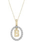 ფოტო #1 პროდუქტის Diamond Initial "B" 18" Pendant Necklace (1/10 ct. t.w.) in 14k Gold, Created for Macy's