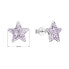 Silver earrings Stars with crystals Preciosa 31312.3 violet