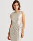 ფოტო #5 პროდუქტის Metallic Sleeveless Side-Slit Gown