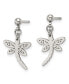ფოტო #3 პროდუქტის Stainless Steel Polished Dragonfly Dangle Earrings