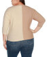 Фото #2 товара Plus Size Colorblock 3/4-Sleeve Dolman Sweater