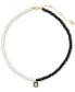 Фото #1 товара Gold-Tone Cubic Zirconia Black & White Beaded Pendant Necklace, 16" + 3" extender