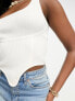 ASOS DESIGN knitted top with corset seam detail in cream