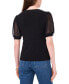 ფოტო #2 პროდუქტის Women's Wrap-Front Sheer Puff-Sleeve Top