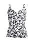 Women's Tummy Control V-Neck Underwire Tankini Swimsuit Top Adjustable Straps