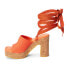 BEACH by Matisse Magnolia Block Heels Womens Orange Casual Sandals MAGNOLIA-848