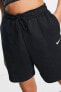 Фото #3 товара Sportswear Ess. Collt. Fleece High-Waisted Yüksek Belli Bol Kesim Siyah Kadın Spor Şort
