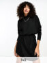 Noisy May Tall tie detail knitted mini dress in black