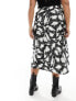 Фото #7 товара Yours bias cut midi skirt in abstract print