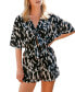 Women's V-Neck Flared Sleeve Mini Beach Dress