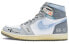 Фото #1 товара 【定制球鞋】 Jordan Air Jordan 1 high OG 科技未来感 太空舱 手绘喷绘 复古篮球鞋 男女同款 蓝灰 / Кроссовки Jordan Air Jordan 555088-037