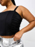 Фото #3 товара ASOS DESIGN Curve scuba corset seam detail cami top in black