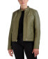 Фото #4 товара Women's Stand-Collar Leather Moto Coat, Created for Macy's