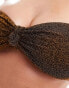 The Frolic serenity knot front bandeau bikini top in dark chocolate glitter 34 - фото #4