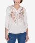 Фото #1 товара Scottsdale Women's Falling Floral Embroidered Henley Top
