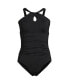 Фото #4 товара Plus Size High Neck to One Shoulder Multi Way One Piece Swimsuit