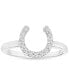 ფოტო #3 პროდუქტის Diamond Horseshoe Ring (1/10 ct. t.w.) in 10k White Gold or 10k Rose Gold