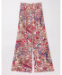 Plus Size Shirred Bright Paisley Palazzo Trousers