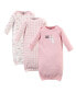 Фото #1 товара Baby Girls Baby Cotton Long-Sleeve Gowns 3pk, Unicorn, 0-6 Months