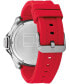 ფოტო #2 პროდუქტის Men's Quartz Red Silicone Watch 46mm