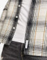 Фото #6 товара Hollister splice check lightweight flannel shirt in navy/cream