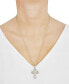 Men's Lab Grown Diamond Cross 22" Pendant Necklace (1 ct. t.w.) in 14k Two-Tone Gold
