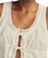 ფოტო #4 პროდუქტის Women's Flyaway Tie-Front Lace-Trim Tank Top