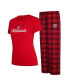 ფოტო #1 პროდუქტის Women's Red, Navy Washington Nationals Arctic T-shirt and Flannel Pants Sleep Set