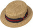 Stetson Boater Weizenstrohhut - Naturfarbener Hut mit blau-rotem Ripsband - Klassischer Sommerhut mit UV-Schutz 40+ - Damen & Herren - Frühjahr/Sommer