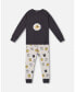 Фото #1 товара Little Boys Organic Cotton Two Piece Pajama Set Gray Printed Egg-O-Clock - Toddler|Child