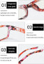 Фото #7 товара KOOSUFA Women's Reading Glasses Flower Quality Rectangular Anti Fatigue Glasses Reading Aid Retro Designer Fashion Full Rim Glasses with Strength 1.0 1.5 2.0 2.5 3.0 3.5 4.0