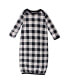 ფოტო #2 პროდუქტის Baby Boy or Girl Holiday Cotton Gowns, 4-Pack