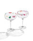 10 oz Floral Brights Coupe Glasses, Set of 2