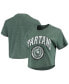 ფოტო #2 პროდუქტის Women's Pressbox Green Michigan State Spartans Edith Vintage-Inspired Burnout Crop T-shirt