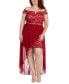 Фото #1 товара Платье от бренда Morgan & Company, модель Trendy Plus Size Lace Off-The-Shoulder.