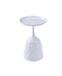 White Wine Cup Metal Side Table, Small Sofa Table, Round White Nightstand