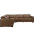 Фото #10 товара Nevio 124" 5-Pc. Leather Sectional with 3 Power Recliners and Headrests, Created For Macy's