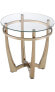 Orlando II End Table in Champagne & Clear Glass