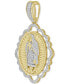 ფოტო #4 პროდუქტის Men's Diamond Our Lady of Guadalupe Scalloped Medallion Pendant (1/5 ct. t.w.) in 10k Gold