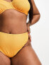 Simply Be high leg crinkle bikini bottom in yellow UK 20 - фото #3