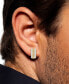 ფოტო #2 პროდუქტის Men's Diamond Ridge Texture Small Huggie Hoop Earrings (1/3 ct. t.w.) in 10k Gold, 0.5"