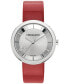 ფოტო #1 პროდუქტის Salvatore Women's Swiss Red Patent Leather Strap Watch 35mm