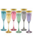 Фото #1 товара Multicolor Flutes with a with Gold Band, Set of 6