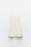 Linen blend polka dot mini dress