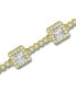 ფოტო #4 პროდუქტის Cubic Zirconia Princess Cut Stones Halo Link Bracelet